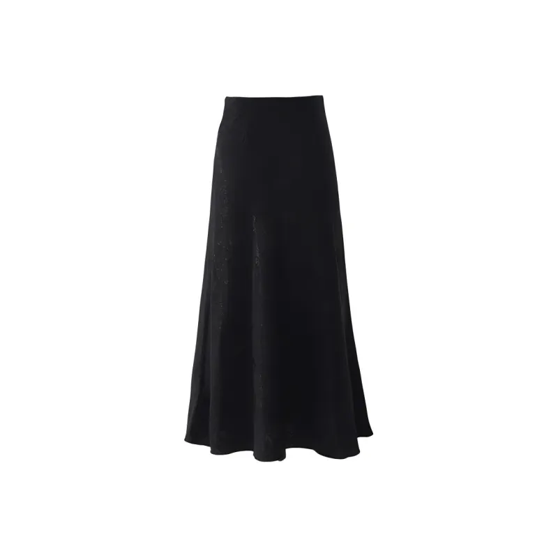Wen Shan Casual Long Skirt Women's Black-1