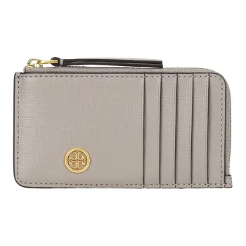 TORY BURCH Cow Leather Wallet Unisex Gray