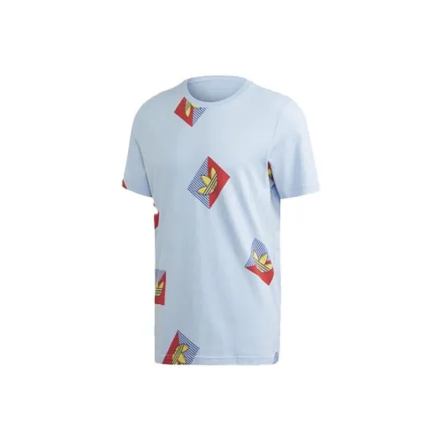 Adidas Originals Set in Sleeve T Shirt Men's Light Blue
