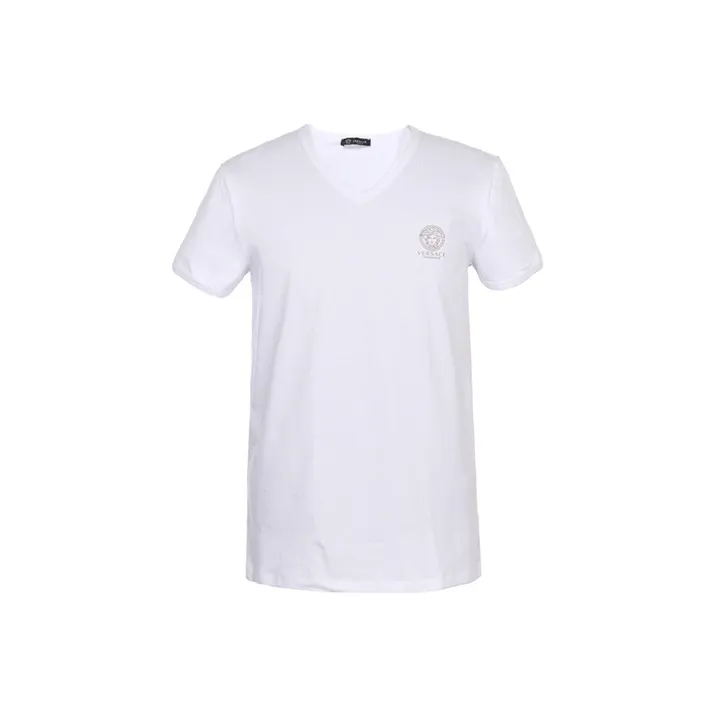 VERSACE Medusa print V neck T shirt-0