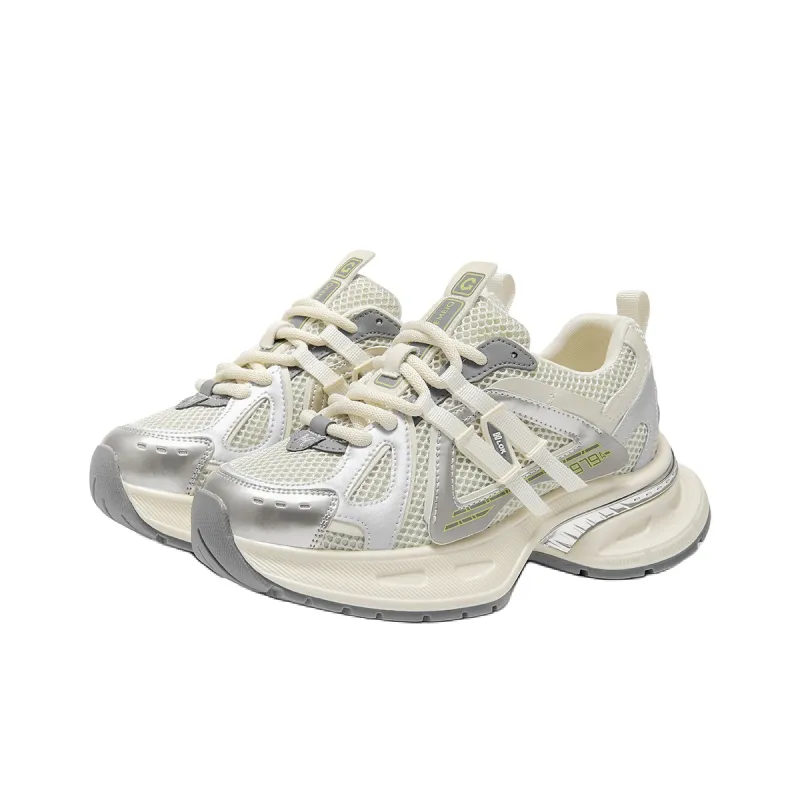 GEMEIQ Low Top Chunky Sneakers Women's Champagne-1