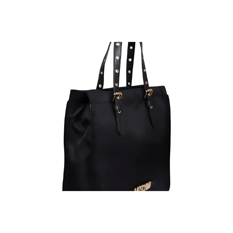 MOSCHINO Nylon Tote Bag Shopping Bag Shoulder Bag Crossbody Bag Regular Women's Black-4