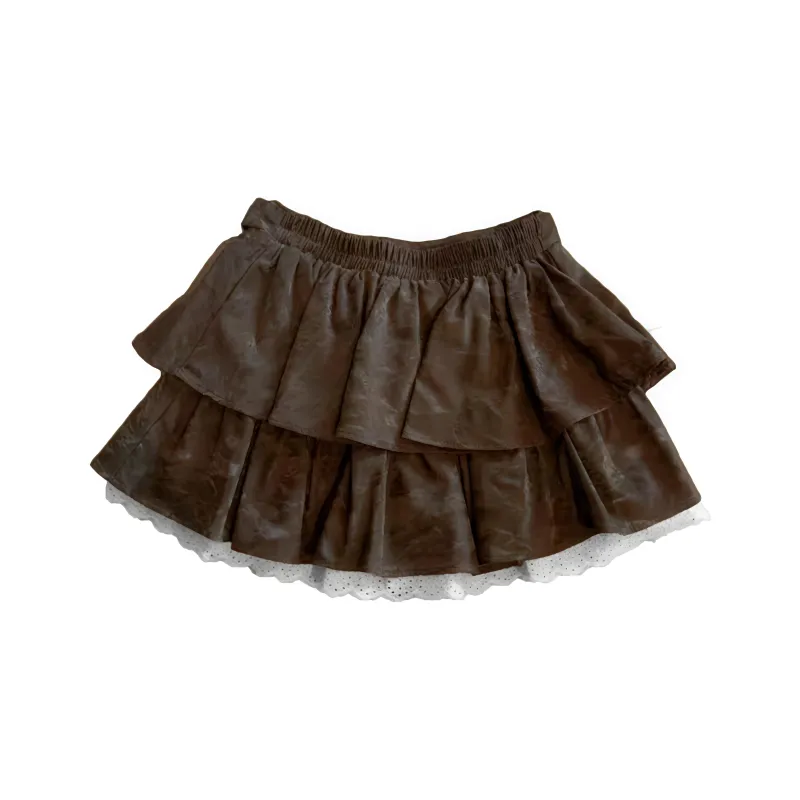 Aghr Casual Short Skirts Women's Coffee-1