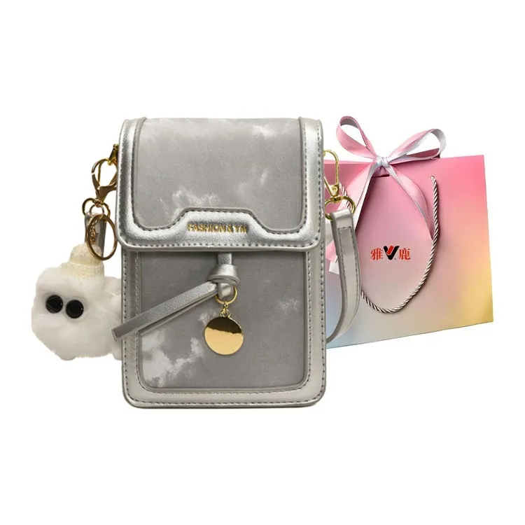 Yalu PU Cell Phone Pouch Crossbody Bags Shoulder Bags Regular Women's Black/Silver/Pink/White-7