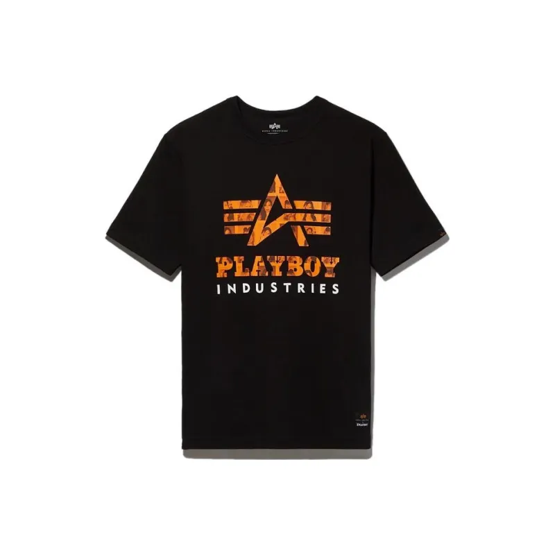 Alpha Industries x Playboy SS22 Crew Neck Fitted Straight Short-Sleeved T-Shirt Unisex-2
