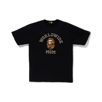 A BATHING APE X Mcm Rhinestone College Tee