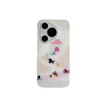 Wei Xin Acrylic Material Plaid House Home Puppy Phone Cases Compatibility Huawei Mate 70/60/50 Pro/Pura 70/70 Pro+