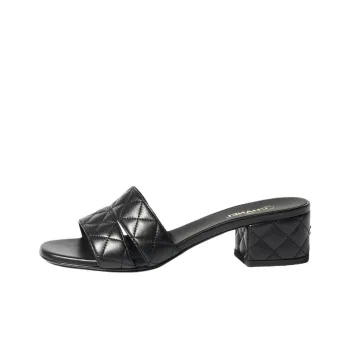 CHANEL Slide Slippers 5cm Women's Black