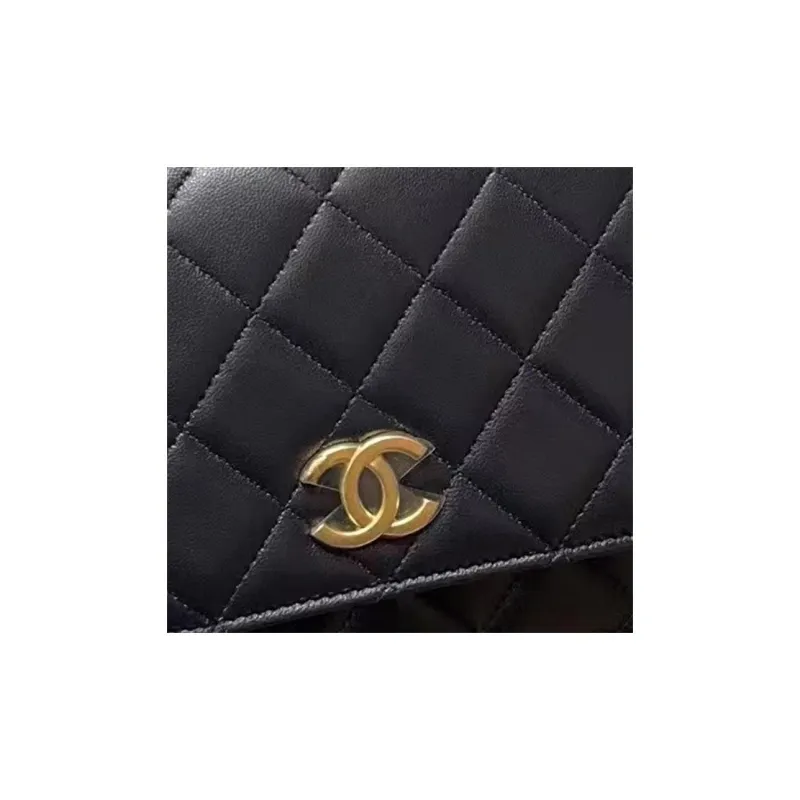 CHANEL WOC Sheepskin Chain Bag, Shoulder Bag, Crossbody Bag, Handbag Women's Dark Blue-3
