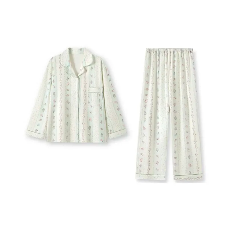 XIAFENYAN Pajama Set Women's Green-0