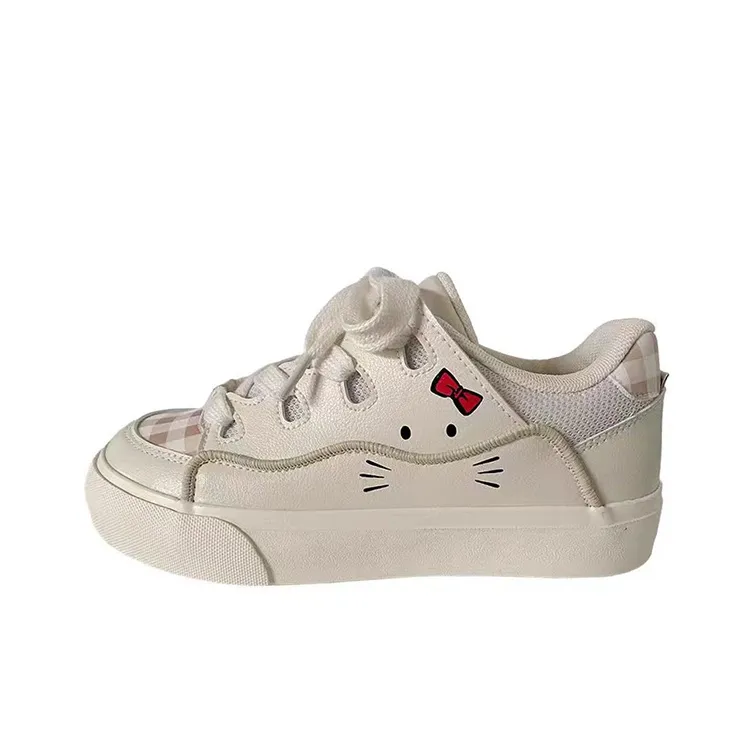WJA Slip Resistant Cushioning Impact Resistant Abrasion Resistant Lightweight Low Top Skateboard Shoes Women's Ecru-0