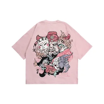 WOOKONG Straight T-Shirt Unisex Pink