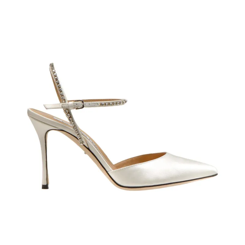SERGIO ROSSI Godiva Slim Heel High Heels 9cm Women's White-1