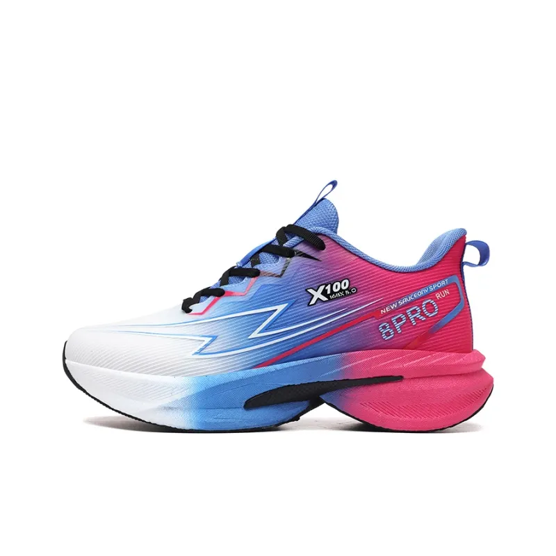 QIUTEXIONG Running Shoes Men Low Top Orange Red/White Rose Red/Grass Green-7