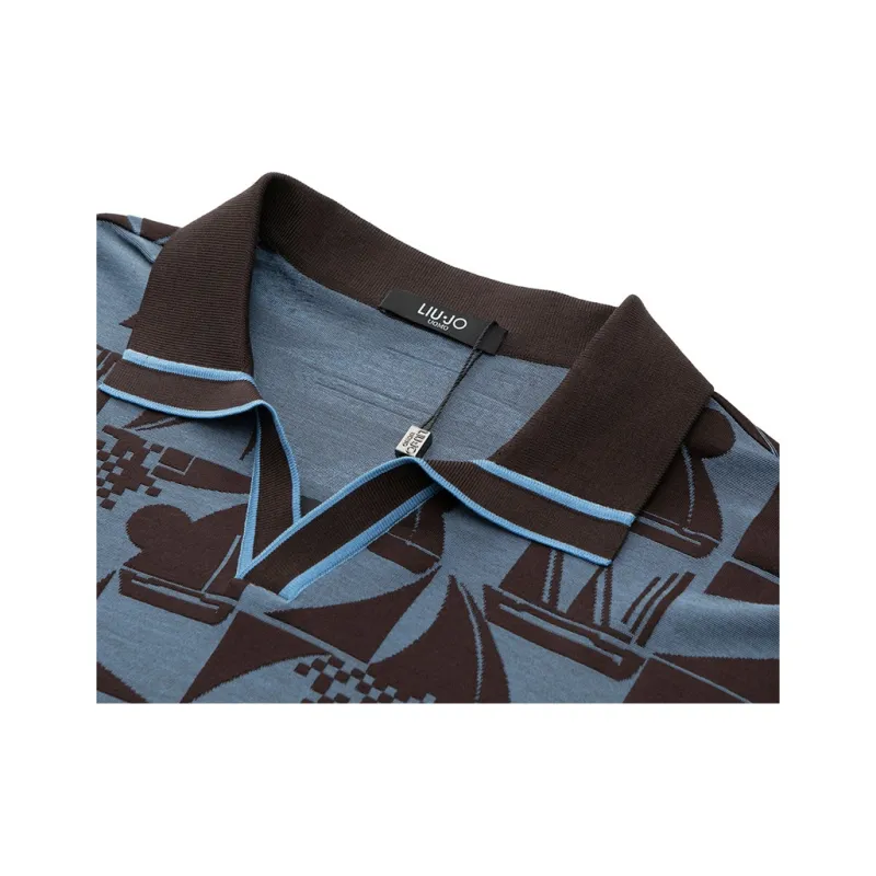 LIU·JO UOMO Short Sleeved T Shirts Men's Blue Black-2