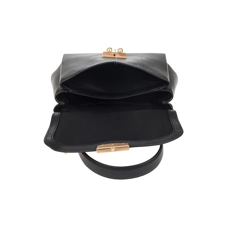 COACH Avary Leather Messenger Bag Handbag Shoulder Bag Crossbody Bag Small Size Women's Black-3