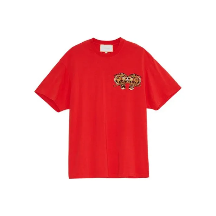 Ed Hardy T Shirts Men Warm Neon Rose Red-0