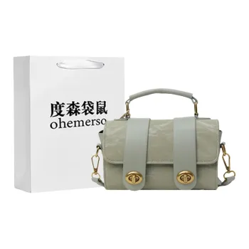 Dusen Kangaroo PU Shoulder Bag, Crossbody Bag, Handbag Regular Women's Ecru/Black/Pink/Green