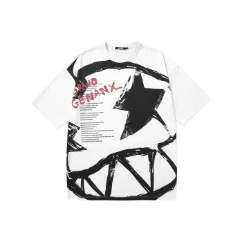 GENANX Straight Elbow Length Sleeved T Shirt Unisex White