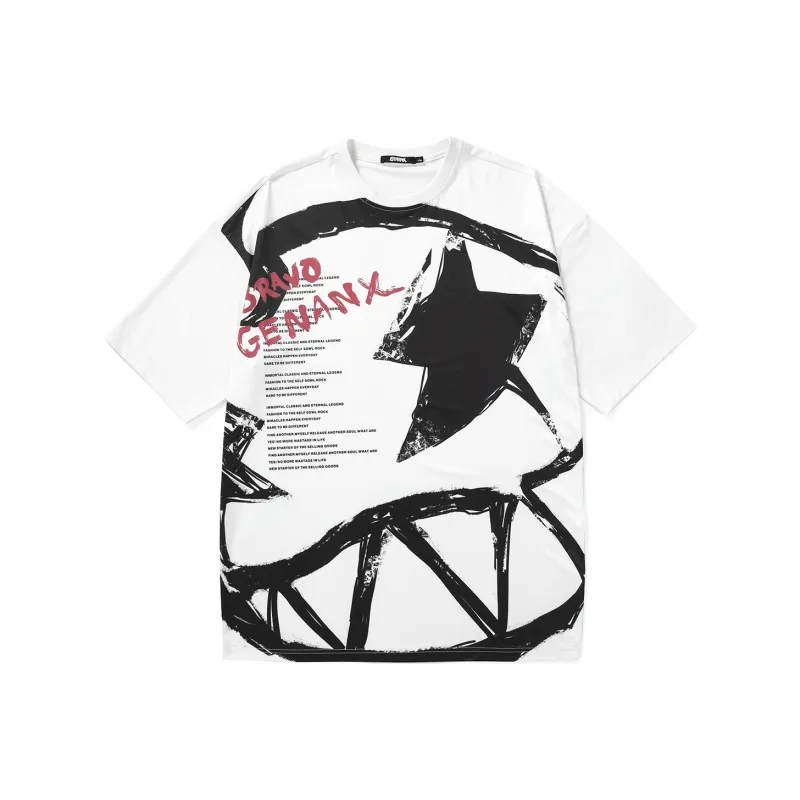 GENANX Straight Elbow Length Sleeved T Shirt Unisex White-0