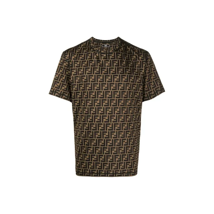 FENDI T-Shirts Men Brown-0