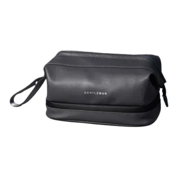 Boniu PU Makeup Bag Large Size Unisex Gray