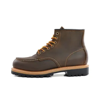 ROCKEY BAND Cushioned Wear Resistant Breathable Height Increasing Mid Top Outdoor Shoes Men's Dark Brown