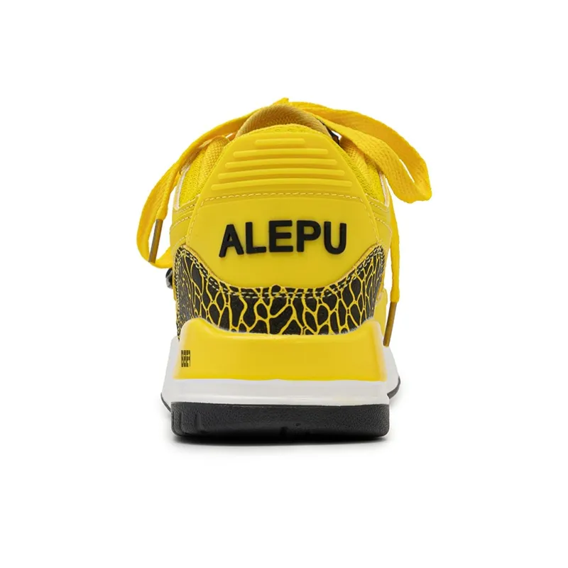 BEIER Stars Collection Durable Lightweight And Breathable Low Top Skateboard Shoes Unisex Electric Mother Yellow-4