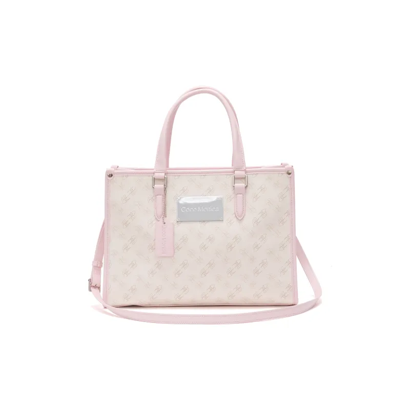 BONSAI STUDIO Microfiber Synthetic Leather One Shoulder Bag, Tote Bag, Shopping Bag, Handbag Regular Women's Blue/Pink-0