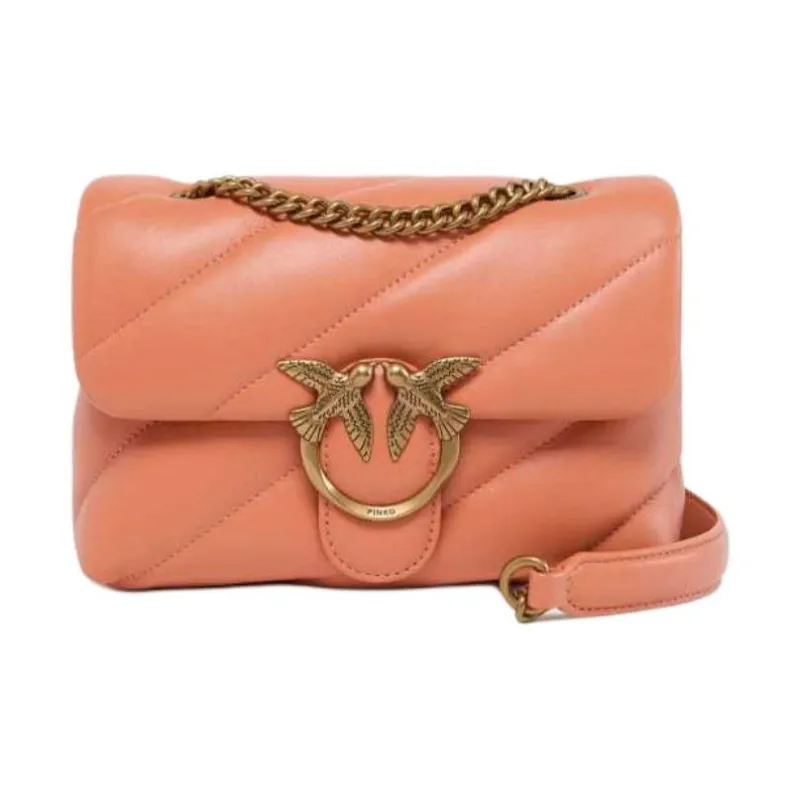 PINKO Love Bag Puff Sheepskin Shoulder Bag Mini Women's Orange-0