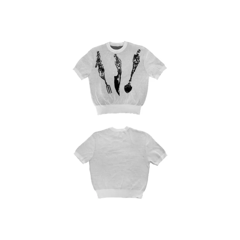 WANNA LAB SS25 T Shirt Unisex Gray White-2