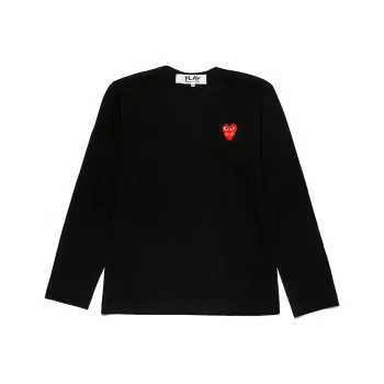 Comme Des Garcons Play Red Stacked Heart L/S T shirt