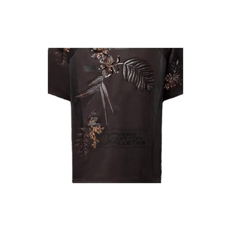 Lv Embellished Jersey T Shirt-4