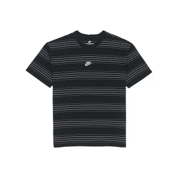 Nike Men's Logo Stripe Breathable Sport T Shirt Black