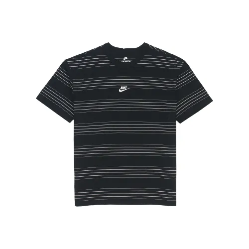 Nike Men's Logo Stripe Breathable Sport T Shirt Black