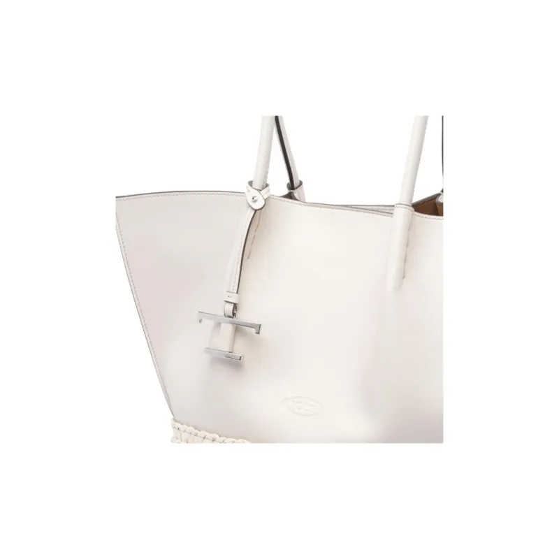 TOD'S Nappa Leather Tote Bag, Shopping Bag, Shoulder Bag Regular Women's White-3