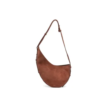 SOEUR Calf Suede Shoulder Bag Women's Camel Brown