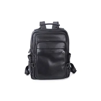 LARTIGENT Cow Leather Backpack Men's Black
