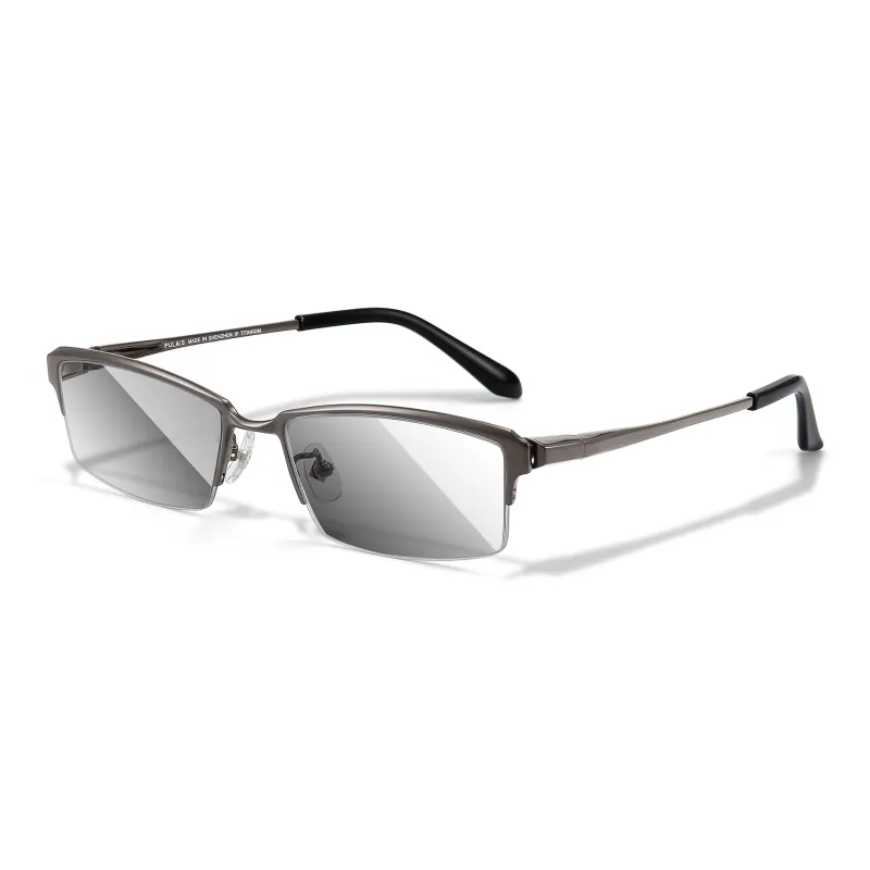 PULAIS Pure Titanium Square Sunglasses Unisex Black-3