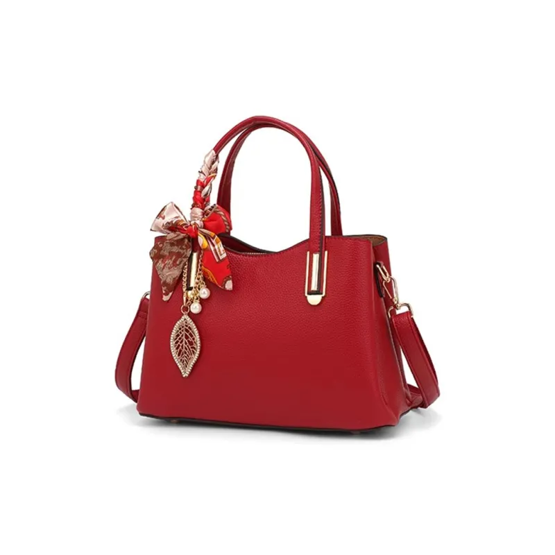 CLEVER& KETCH PU Tote, Shoulder Bag, Crossbody Bag, Handbag Regular Women's Red-2