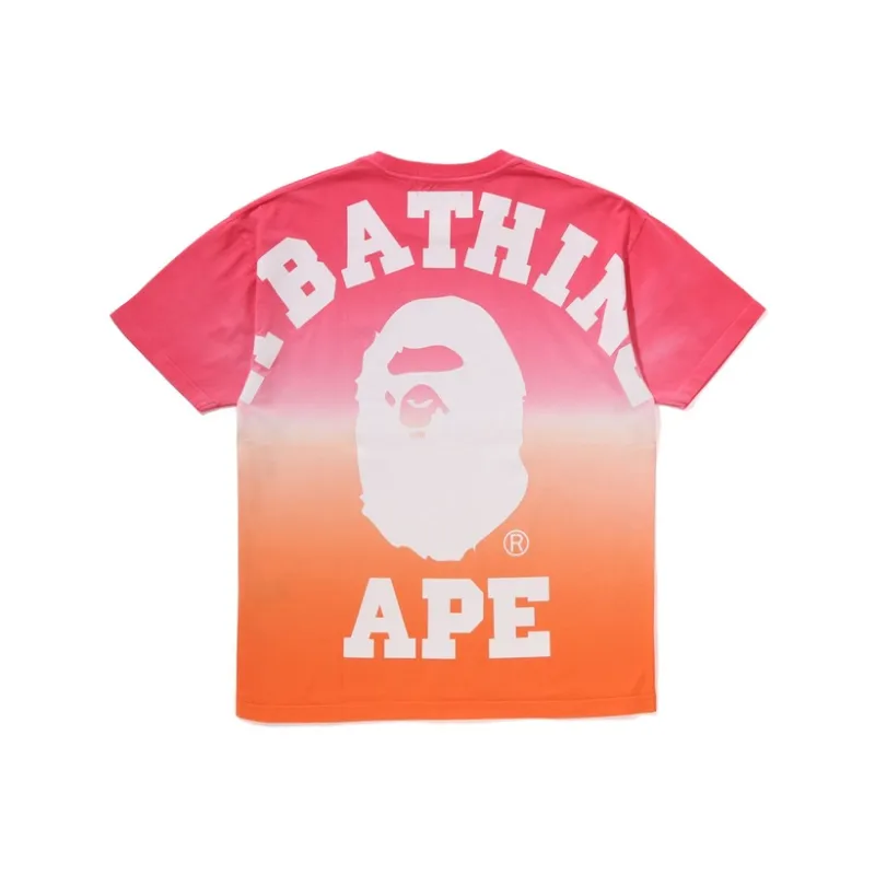Bape Women's Gradation Big College Oversized Tee Blue-1