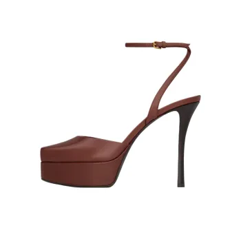 SAINT LAURENT La Scandale Slim Heel High Heels 11cm Women's Brown
