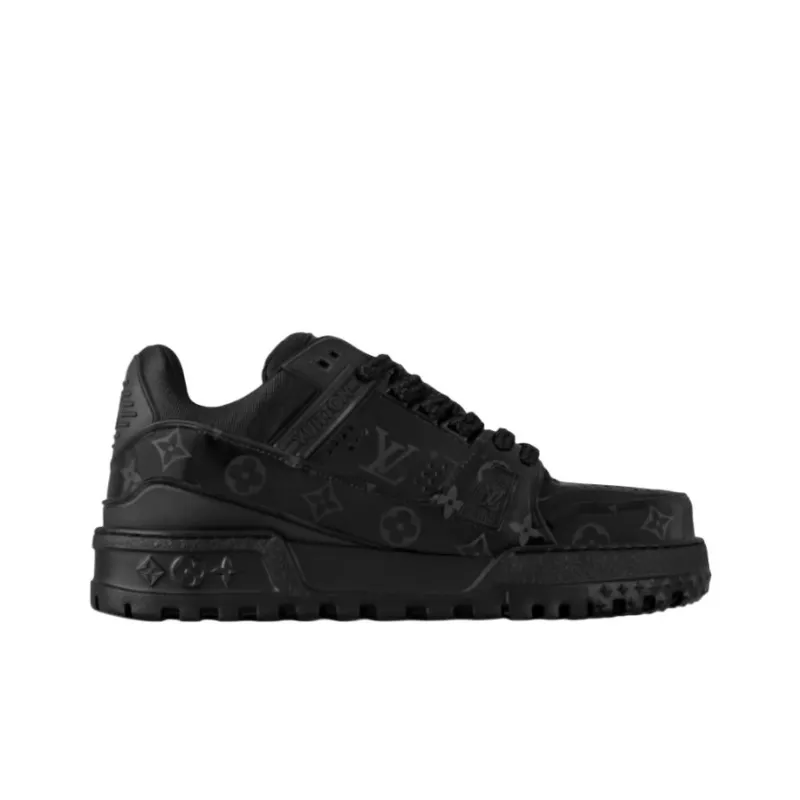 LOUIS VUITTON Trainer Maxi Low Top Skateboard Shoes Men's Black-1