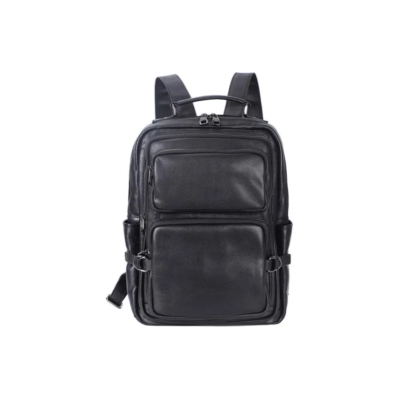 LARTIGENT Cow Leather Backpack Men's Black-0