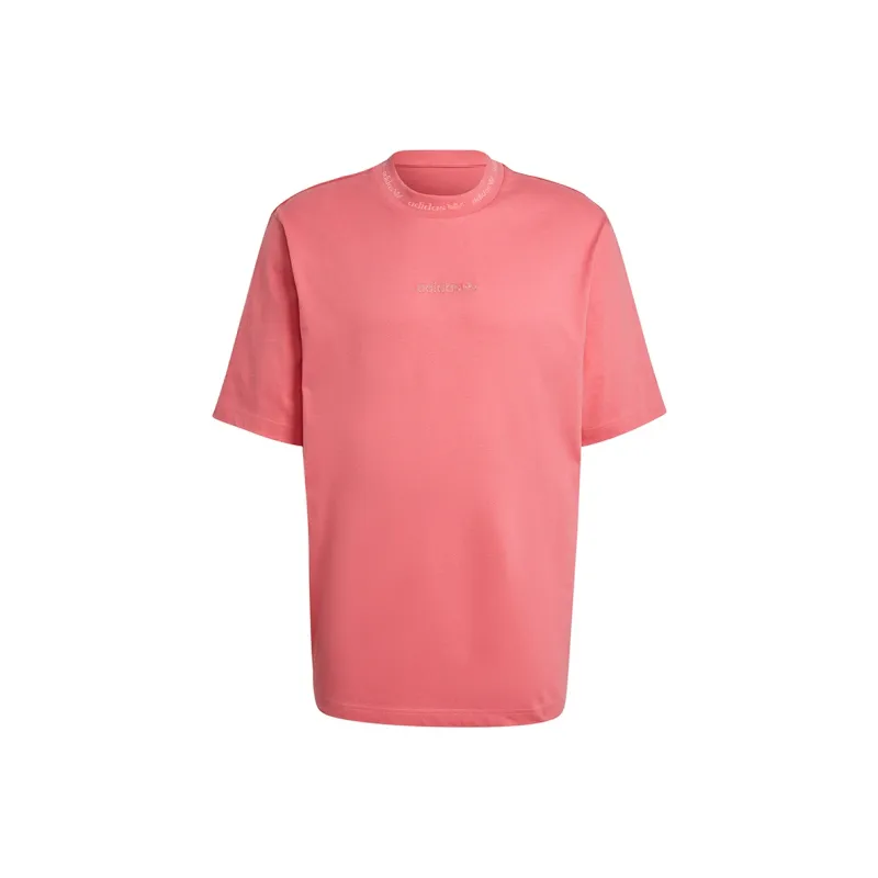 Adidas Originals Drop Shoulder Sleeve T Shirt Men's Rose Red-0