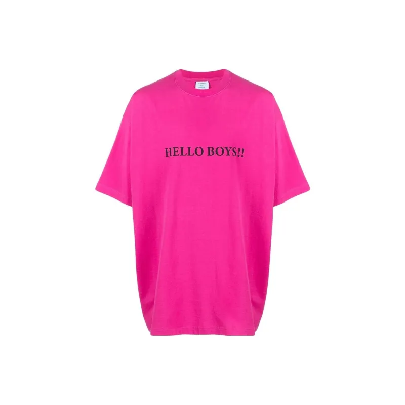 Vetements T-Shirts Unisex Peach Pink-0