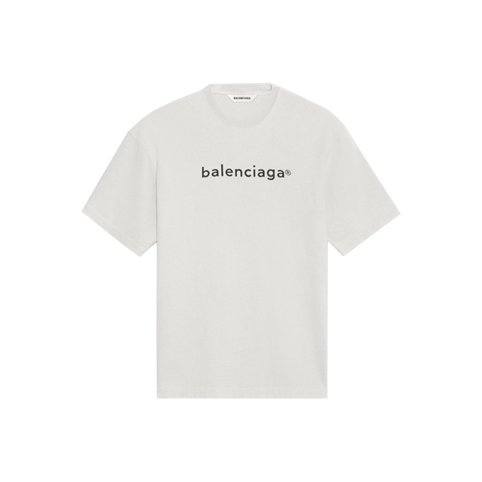 Balenciaga T Shirt Regular Fit Unisex Gray - POIZON