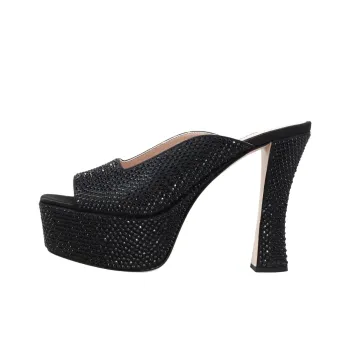 MIU MIU Slide Slippers 11.5cm Women's Black