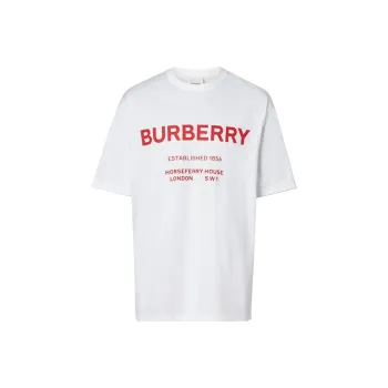 Burberry Horseferry Drop Shoulder Sleeve T Shirt Unisex White