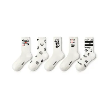 Primeet Mid Calf Socks Men's 5 Pack Los Angeles Culture